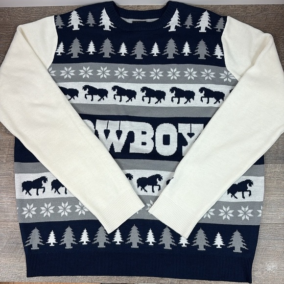 NFL Men’s Dallas Cowboys Wordmark Ugly Sweater Size 2XL - Picture 3 of 10